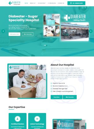 Diabeater Sugar Specialist Hospital — website by Adiora / Apkiwebsite